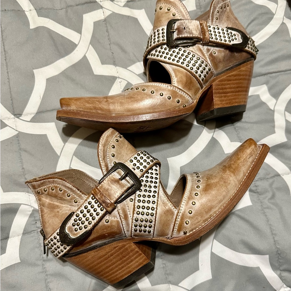 Ariat Tan Studded Ankle Booties
